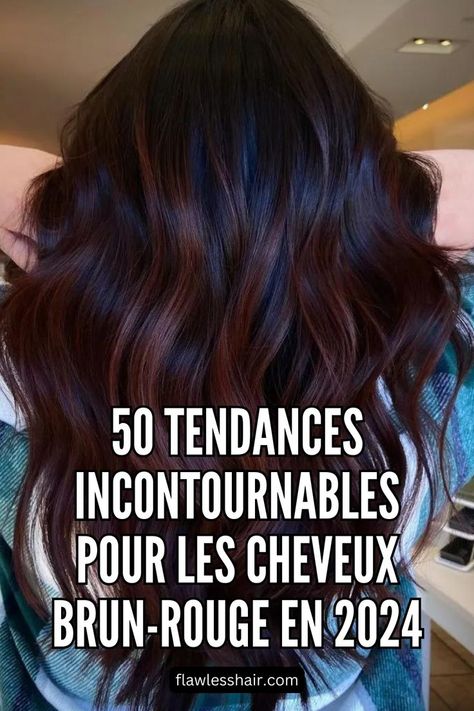 A quel point ce balayage rouge-brun sur cheveux noirs est-il impressionnant ? Certes, il dégage des vibrations sombres, mais on ne peut s'empêcher de remarquer à quel point c'est impressionnant. // Crédit photo : Instagram @thebeautypayge Photo Instagram, Balayage, Hair, Instagram