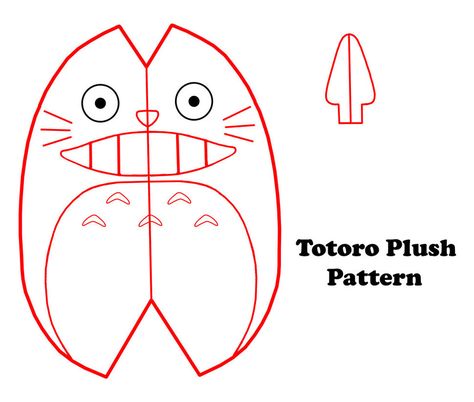 Very Easy Totoro Plush Pattern by GrnMarco.deviantart.com on @DeviantArt Totoro Plush Pattern, Totoro Plushies, Totoro Stuffed Animal, Totoro Diy, Totoro Pattern, White Totoro, Totoro Pillow, Crochet Totoro, Felt Toys Diy