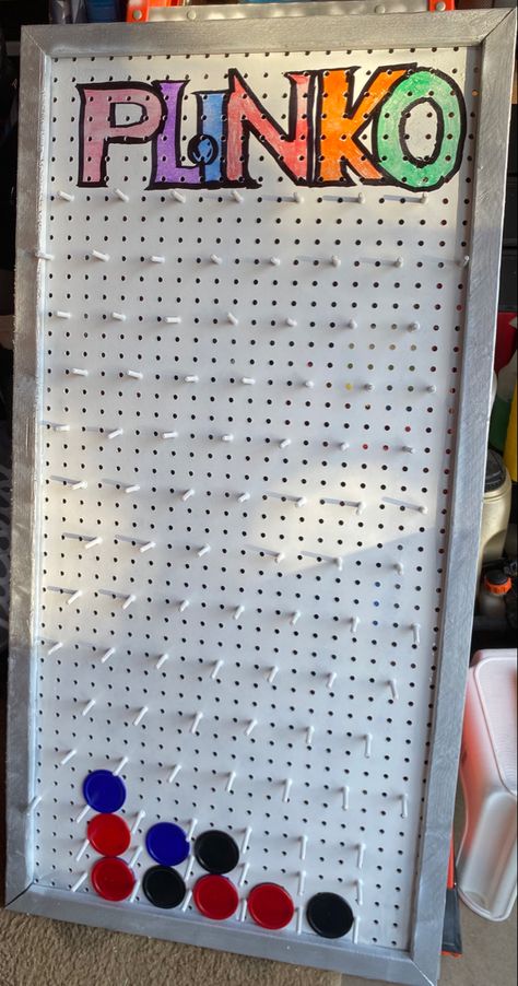 Easy Diy Plinko Board, The Price Is Right Games Diy, Plinko Board Diy How To Make, Price Is Right Games Diy, Plinko Board Diy, Price Is Right Halloween, Diy Plinko Board, Plinko Board, Backyard Games Kids