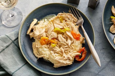 Mississippi Chicken Mississippi Chicken, Breakfast Party Foods, Braised Chicken, Easy Slow Cooker Recipes, Stuffed Banana Peppers, Easy Slow Cooker, Slow Cooker Chicken, Easy Chicken Recipes, Southern Living