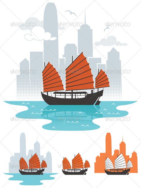 Junk Boat, Hong Kong Art, Boat Illustration, Christmas Tree Background, Cloud Vector, Las Vegas Hotels, Sumi E, Seamless Pattern Vector, Free Vector Art