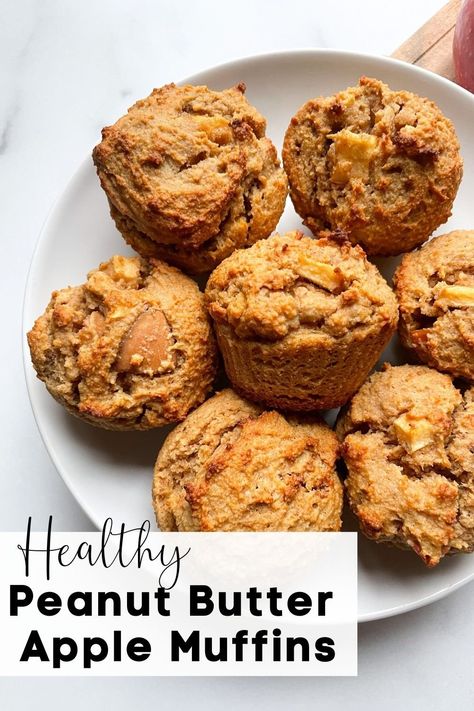 Apple Peanut Butter Muffins, Almond Flour Peanut Butter Muffins, Almond Flour Apple Muffins, Muffins With Almond Flour, Recipe Using Applesauce, Peanut Butter Powder Recipes, Baking With Applesauce, Peanut Butter Apple, Nutrisystem Recipes