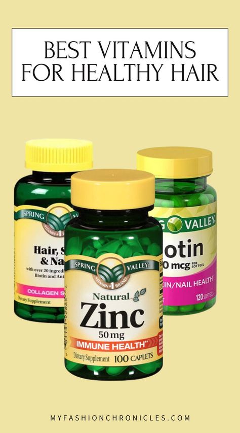 Learn about the best vitamins to promote healthy and strong hair. Whether you're dealing with hair loss or just want to boost your hair's health, these vitamins are known to provide significant benefits. Start nurturing your hair from the inside out today. Hair Vitamins Growth, Best Hair Vitamins, Hair And Skin Vitamins, Vitamins For Healthy Hair, Vitamin Brands, Vitamins For Hair Growth, Daily Vitamins, Grow Hair Faster, Hair Vitamins