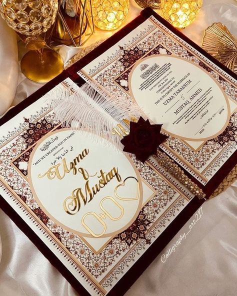 Nikha Nama Frame Design, Nikah Booklet Design, Nikkah Nama Booklet, Nikkah Booklet Design, Nikkah Nama Frame, Nikah Nama Booklet Ideas, Nikha Nama Booklet, Nikha Nama Frame, Nikah Nama Design