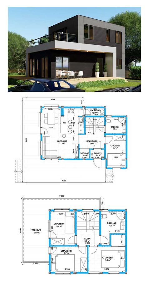 Two Story House, Building House Plans Designs, House Plan Gallery, Architectural Design House Plans, Villa Plan, Sims House Plans, House Construction Plan, Architect Design House, Architecture Model House