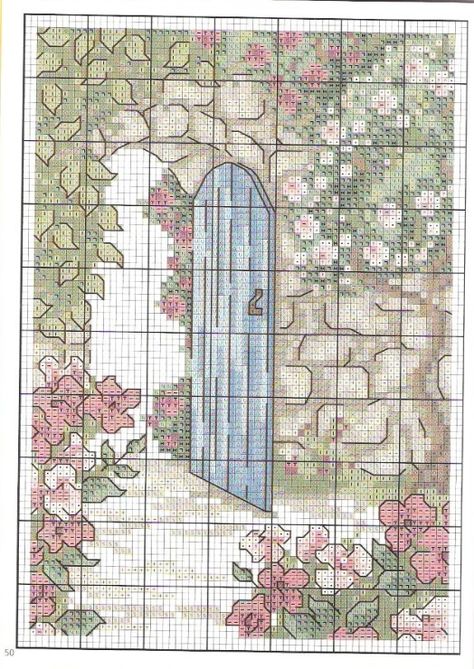 Cottages Interiors, Cross Stitch Patterns Flowers, Stitch Art, Cross Stitch Art, Embroidery Projects, Plastic Canvas, Counted Cross Stitch, Cross Stitch Patterns, Stitch Patterns