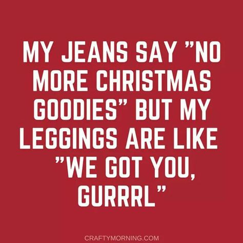 My jeans say " No more Christmas goodies". But my leggings say "We got you, gurrl ". Xmas Funny Quotes, Quotes For Adults, Holiday Humor, Christmas Goodies, Super Ideas, Christmas Quotes, A Quote, Younique, Bones Funny