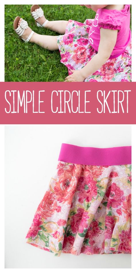 Easy Circle Skirt Pattern-Sew this cute and simple circle skirt for little girls. This free pattern is so easy to follow you'll want to make a million! #sewing #sew #pattern #crafts Sewing Classes For Beginners, Circle Skirt Tutorial, Circle Skirt Pattern, Skirt Pattern Free, Skirt Sewing Pattern, Motif Simple, Skirt Sewing, Skirt Tutorial, Trendy Sewing