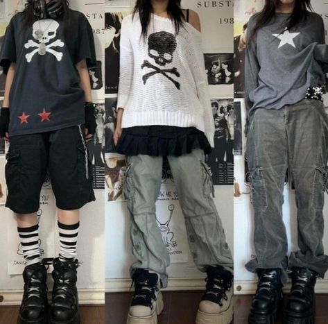 Y2k Fashion Cargo Pants, 90s Grunge Feminine, Elder Goth Fashion, Loser Core Outfits, Alternative Grunge Outfits, Midwest Emo Outfits, Emo Grunge Outfits, Outfit Inspo Alt, Style Examples