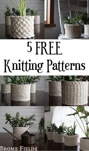 Install Floating Shelves, Gift Knitting Patterns, Knitting Gifts, Planter Cover, Crochet Storage Baskets, Crochet Storage, Plant Pot Covers, Knit Basket, Crochet Plant