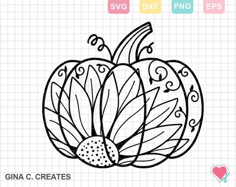 Pumpkin Mandala, Sunflower Mandala, Mandala Design Pattern, Mandala Svg, Crafty Diy, Mandala Design, Rug Hooking, Fall Pumpkins, Autumn Leaves