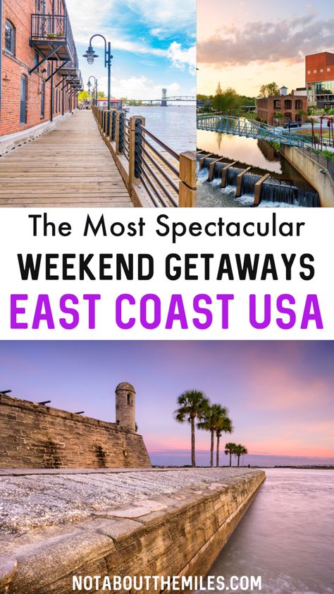 Looking for weekend getaways on the East Coast? From romantic retreats to upbeat cities and laid back beach towns to beautiful national parks, check out this list of the top getaway destinations on the US East Coast! Plan a quick summer trip or look for fall getaway options! East Coast Vacation Ideas, East Coast Vacation, Live In New York City, East Coast Usa, Trip Destinations, Romantic Weekend Getaways, Usa Travel Guide, Us Travel Destinations, Travel Blogging