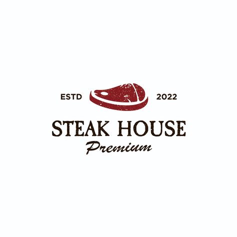 Steak house logo design vintage Steak House Logo Design, Steak Logo Design, Steakhouse Logo, Steak Logo, Steakhouse Design, Meat Logo, Logo Design Vintage, Nirvana Logo, Meat Sweats