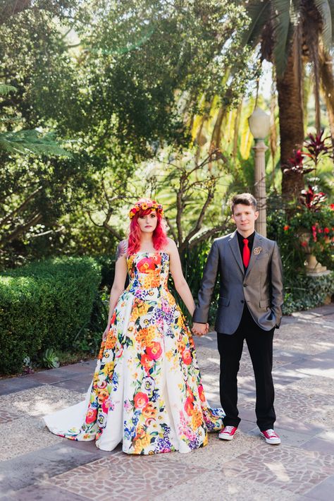 Houdini Estate, Non White Wedding Dresses, Kat Williams, Fair Wedding, Funky Wedding, Wedding Ceremony Script, Bridal Theme, Amazing Wedding Photography, Rock N Roll Bride