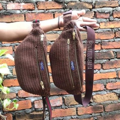 crochet bag for men #crochetbagformen #crochet #crochetbag #crochetbags 7.195 Crochet Bag For Men, Free Crochet Bag Patterns, Loom Crochet, Crochet Wallet, Waist Bag Men, Crochet Stitches Chart, Sling Bag For Men, Clothes Embroidery Diy, Free Crochet Bag