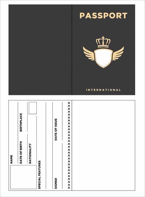 Passport Template, Passport Wedding Invitations, Passport Card, Buku Harry Potter, Paper Toys Template, Seni Dan Kraf, Buku Skrap, Psd Designs, Paper Toys