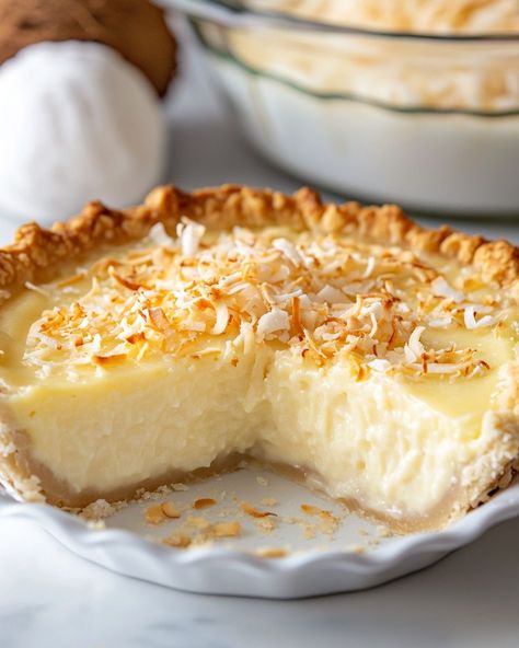 Thought Nana's recipe was lost, but I found it! It tastes even better than I remember. Pie Coconut, Easy Macaroons Recipe, Yummy Pie, Coconut Cream Pie Recipes, Chocolate Macaroons, Chess Pie, Coconut Pie, Coconut Custard, Cream Pie Recipes