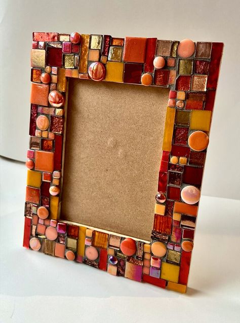 Orange Mosaic, Mirror Border, Mosaic Frame, Mosaic Pictures, Cambridge Ma, Mosaic Artwork, Wedding Picture Frames, 8x10 Frame, Make Beauty