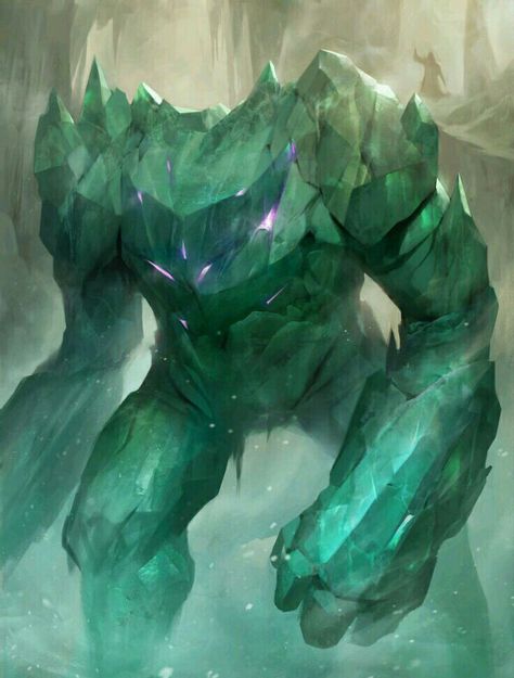 Golem concept art Ice Golem, Ice Elemental, Evelynn League Of Legends, Ice Man, Ice Giant, Arte Doodle, Beast Creature, Dnd Monsters, Monster Concept Art