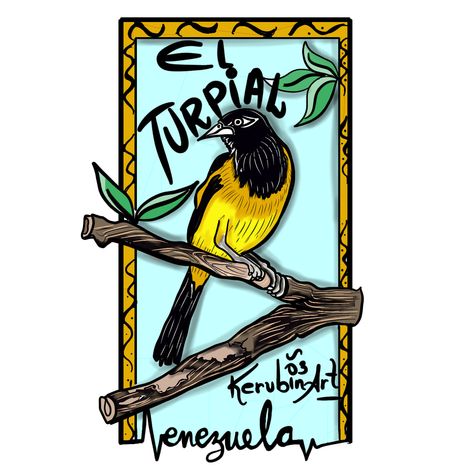 Somos Vinotinto 🇻🇪 "El Turpial: Alma y Color de Venezuela "Mi ilustración del turpial, el ave nacional de Venezuela, busca celebrar su vibrante presencia y su profundo simbolismo en nuestra cultura. Con su plumaje amarillo brillante, acentuado por contrastes negros y blancos, el turpial no solo embellece nuestros paisajes, sino que también representa la alegría y la identidad de nuestro país. Su melodioso canto es un himno a la libertad y a la resiliencia del pueblo venezolano.A través de e... Color