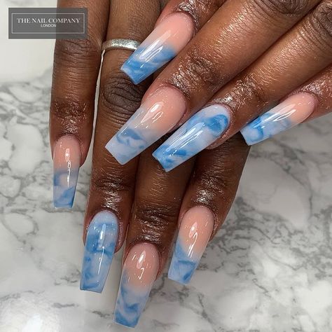 Marble Ombre Nails, Marble Acrylic Nails, Aqua Nails, Marble Nail Designs, Basic Nails, Ombre Acrylic Nails, Dope Nail Designs, Get Nails, Classy Nails