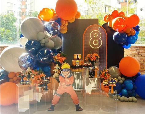 Naruto Birthday Party Decorations, Naruto Party Ideas Birthdays, Naruto Themed Birthday Party, Naruto Birthday Party Ideas, Naruto Birthday Party, Naruto Party Ideas, Dragonball Z Cake, Naruto Theme, Naruto Birthday