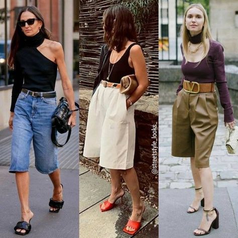 Bermuda Shorts Outfit Street Styles, Beautiful Short Dresses, Bermuda Shorts Outfit, Short Dresses For Women, Short Pants Outfit, Perfect Summer Outfit, Plain Outfits, Baggy Clothes, Bermuda Jeans