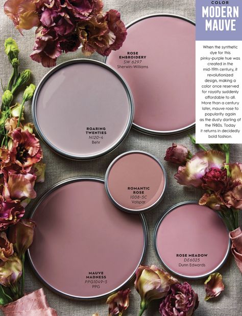 Mauve Paint Colors, Mauve Walls, Paint Color Schemes, Paint Color Palettes, Pink Paint, Roaring Twenties, Mauve Color, Paint Colors For Home, Room Paint