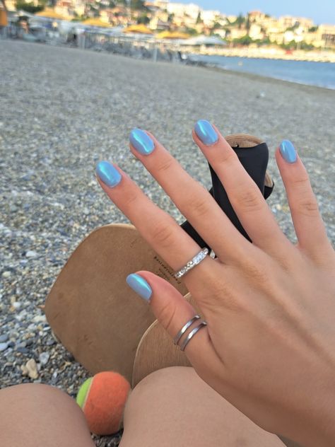 Mermaid Nail Colors, Sea Nails Aesthetic, Sea Core Nails, Siren Core Nails, Mermaid Vibe Nails, Mermaid Nails Design Simple, Siren Nails Aesthetic, Simple Mermaid Nails, Marine Blue Nails