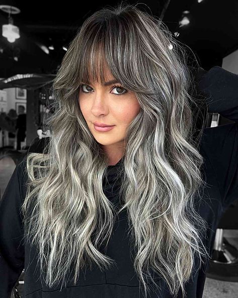 Long Grey Hair, Natural White Hair, Ash Grey Hair, Blue Grey Hair, Dark Grey Hair, Grey Hair Care, Gray Balayage, Platinum Highlights, Grey Hair Dye