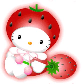 StrawBerry Kitty gif by princessjewnime | Photobucket Sanrio Notes, Strawberry Sign, Strawberry Lips, Strawberry Icon, Ruler Of My Heart, Hello Kitty Strawberry, Strawberry Field, Japanese Bobtail, Iphone 4 Cases