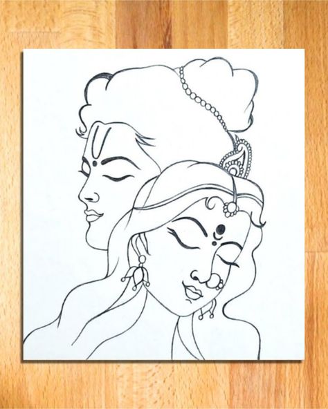 Lord Shree Rama Drawing | Easy Drawing of Shree Ram with Devi Sita || lord rama drawing, shree ram drawing, how to draw lord ram easy, lord rama pencil drawing, easy drawing of lord rama, lord rama line art, shree ram drawing ideas, art videos, god drawing, pencil drawing, line arts, simple drawing, drawing tutorial, vivek art academy. Cute Ram Sita Drawing, Ram Sita Photo Drawing, Ram Bhagwan Drawing Easy, Ram Sita Painting Easy, Ram Sita Easy Drawing, Rama Drawing Easy, Ram Ji Drawing Easy For Kids, Lord Rama Drawings, Ram Bhagwan Drawing