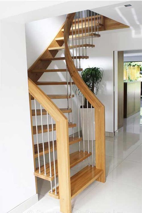 Floating Timber Stair Gallery Scale Loft, Small Space Staircase, Staircase Manufacturers, Space Saving Staircase, Loft Staircase, درج السلم, Small Staircase, Timber Stair, Attic Staircase