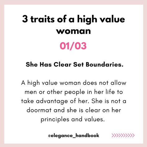 Etiquette and Elegance on Instagram: “The difference between a high value woman and a woman who is not, is that one knows how to utilise her value to live the best possible life…” High Value Woman Quotes, High Maintenance Women, A High Value Woman, Baddie Advice, Aesthetic Routines, Business Books Worth Reading, Mental Healing, Career Vision Board, Practicing Self Love