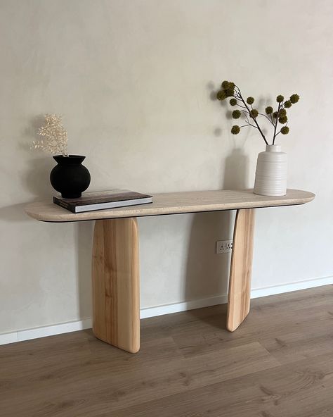 We custom crafted this ashwood and travertine console unit to perfectly complement our client's existing furniture. Handmade 🤲🏼 Travertine Furniture, Travertine Console, Console Ideas, Console Unit, Furniture Handmade, The Unit, Furniture, Quick Saves