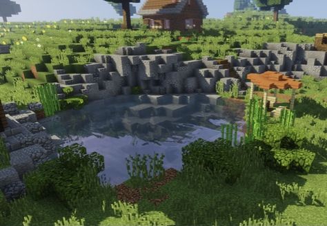 Minecraft River Terraforming, Minecraft River, Minecraft Terraforming, Minecraft Pond, Minecraft Bases, Minecraft Town, Minecraft Garden, Minecraft Interior, Minecraft Inspiration