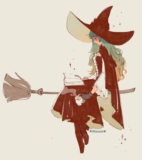 Artist ~ vicki Character Art Cute, Witch Drawing, Witch Characters, Art Character Design, Arte Peculiar, Witch Girl, Witch Design, Witch Art, Poses References