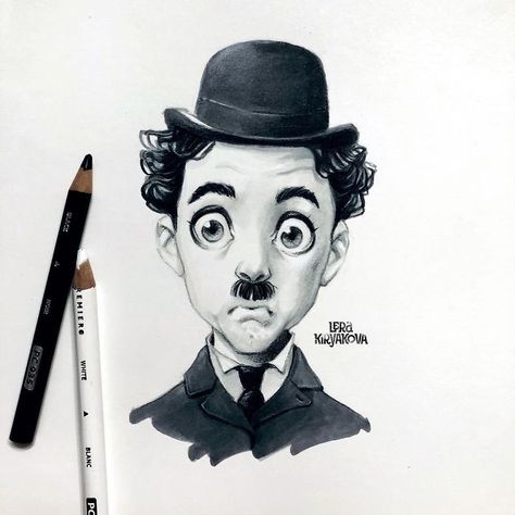 Drawing Faces, Caricature Drawing, Celebrity Drawings, Desenho Tattoo, Arte Sketchbook, Arte Inspo, Charlie Chaplin, Illustrators On Instagram, Russian Artists