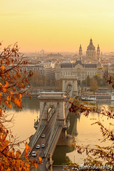 A beautiful view of the Chain Bridge in Budapest, Hungary Chain Bridge Budapest, Budapest Bridge, Budapest City, Buda Castle, Some Beautiful Pictures, Visual Board, Houses Of Parliament, Budapest Hungary, River Cruises