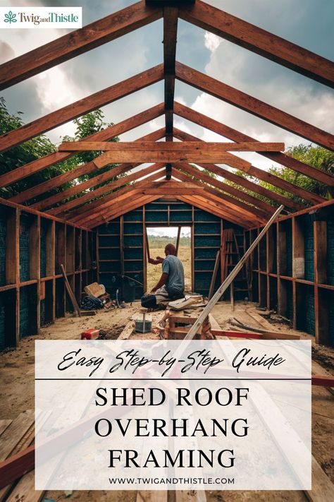 Shed Roof Overhang Framing Diy Shed Roof, Shed Roof Framing, Roof Overhang, Shed Roof, Diy Shed, Roof Framing, Diy Tips, Easy Step, Step Guide