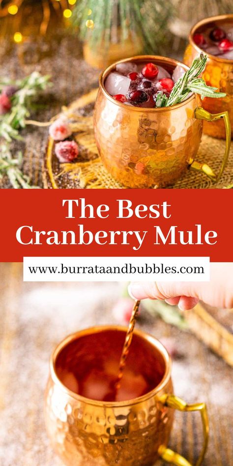 Moscow Mule Christmas Recipe, Christmas Mule Cocktail Pitcher, Cranberry Mule Pitcher, Holiday Moscow Mule Pitcher, Christmas Tree Cocktail Holiday Drinks, Moscow Mule Christmas, Cranberry Moscow Mule Recipe Pitcher, Cranberry Mule Recipe, Cranberry Syrup Cocktail