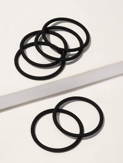 Shein Elastic Hair Tie 6pcs Hair Ties Aesthetic, Hair Tie Aesthetic, Cute Hairties Aesthetic, Black Hair Rubber Bands, Black Hair Tie On Wrist, Black Hair Ties, Black Hair Tie, Black Hair Elastics, Paranormal Equipment