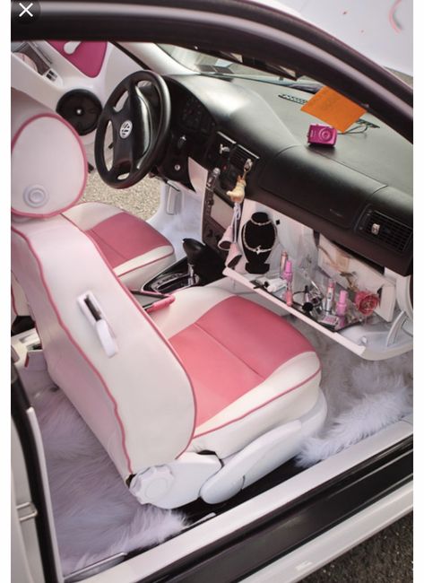 Car Decorations Interior, Pink Car Interior, Barbie Png, Pink Car Accessories, Car Interior Diy, Barbie Car, Cars Interior, Girly Car Accessories, Car Deco