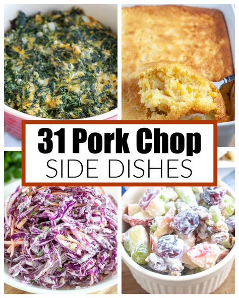 Sides To Go With Pork Steaks, Sides With Pork Chops Dishes, Good Sides For Pork Chops, Side With Pork Chops, Pork Chop Dinner Sides, Side Dishes For Pork Steak, Side Dishes With Pork Roast, Sides For Schnitzel, Sides For Pork Chops Easy