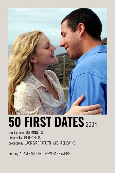 Adam Sandler Movies, 50 First Dates, Iconic Movie Posters, Film Posters Minimalist, Movie Poster Wall, Movie Prints, Film Inspiration, Movie Posters Minimalist, Alternative Movie Posters