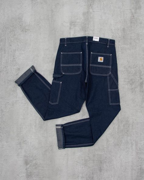 Union Clothing on Instagram: “The Carhartt Single Knee Pant comes in 11.25 oz Norco Blue Denim and enough pockets to keep your average hoarder happy - available in store…” Non-stretch Dark Wash Cotton Cargo Jeans, Carhartt Carpenter Jeans, Medium Wash Five-pocket Pants For Workwear, Carhartt Denim Pants, Vintage Five-pocket Denim Pants, Knee Pants, Levi Jeans, Blue Denim, In Store