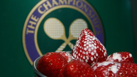 Strawberries and cream at Wimbledon Wimbledon Strawberries And Cream, Wimbledon Party, Wimbledon Tennis, Tennis Tournament, Tennis Championships, Tennis Tournaments, Rose Family, World Cup 2018, Red Fruit