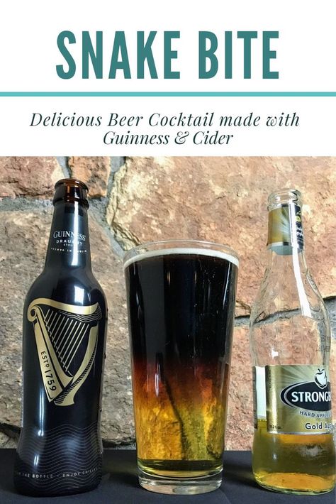 Snake Bite Drink, Guinness Beer, Snake Bite, Holiday Favorite Recipes, Diy Tech, Alcoholic Beverage, Cocktail Ideas, Beer Cocktails, Snake Bites