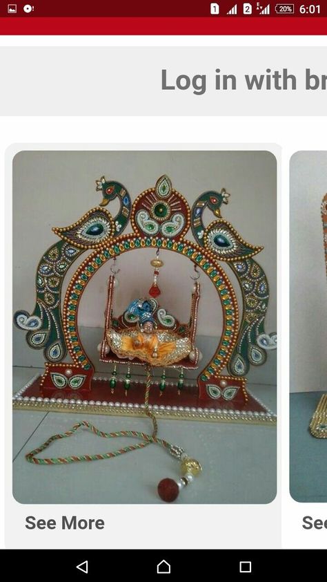 Thali Decoration, Thali Decoration Ideas, Acrylic Rangoli, Janmashtami Decoration, Ganapati Decoration, Bal Gopal, Ganpati Decoration Design, Packing Ideas, Wedding Gifts Packaging