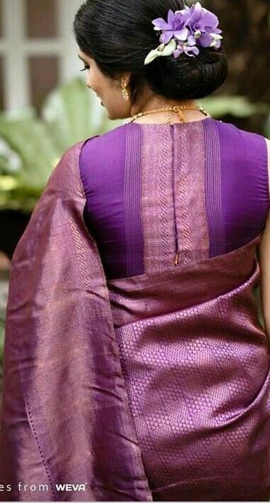 Blouse Back High Neck Designs, Shifon Saree Blouse Designs, Hineck Blouse Designs Latest, High Neck Blouse Designs Back, High Neck Blouses For Sarees, Back Blouse Designs Latest Silk, Back High Neck Blouse Designs, Big Border Blouse Designs, Silk Blouse Back Neck Designs